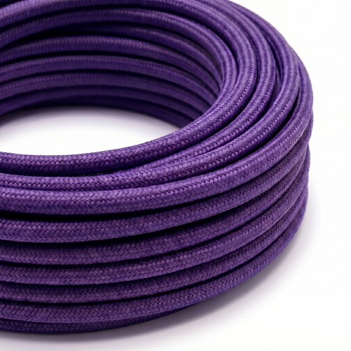 5m Stofledning 2x0.75 mm², tekstil - 230V, Lilla