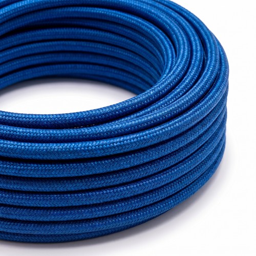 5m Stofledning 2x0.75 mm², tekstil - 230V, Blå