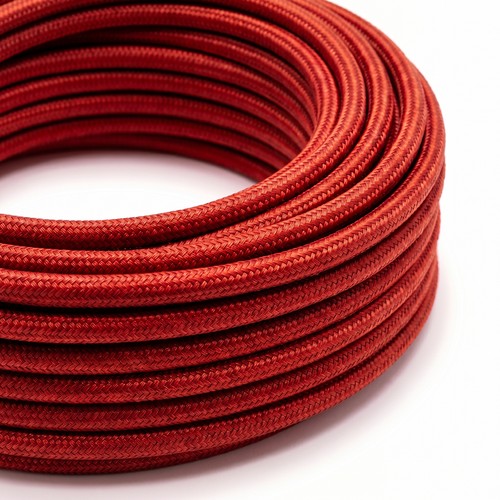 5m Stofledning 2x0.75 mm², tekstil - 230V, Rød