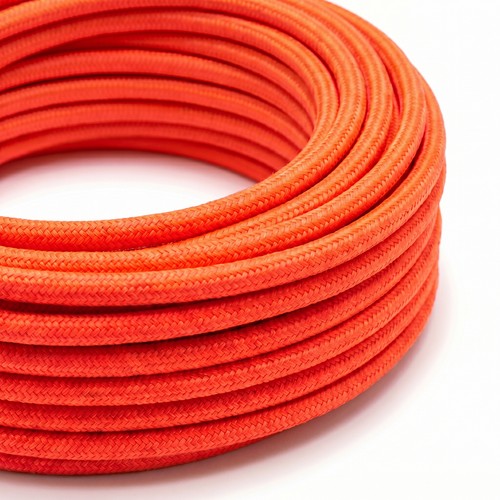 5m Stofledning 2x0.75 mm², tekstil - 230V, Neon Orange