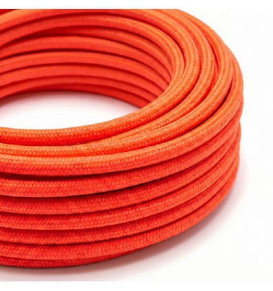 5m Stofledning 2x0.75 mm², tekstil - 230V, Neon Orange