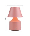 Opladelig LED bordlampe - Rosa, touch dæmpbar, 3i1, IP20 indendørs