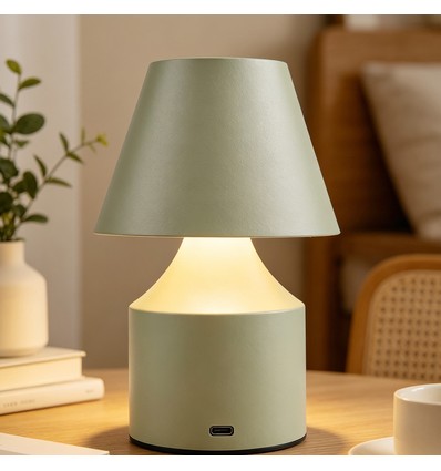 Opladelig LED bordlampe - Grøn, touch dæmpbar, 3i1, IP20 indendørs