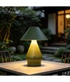 Opladelig LED bordlampe - Grøn, Ø16cm, 21,5cm høj, touch dæmpbar, 3i1, IP20 indendørs