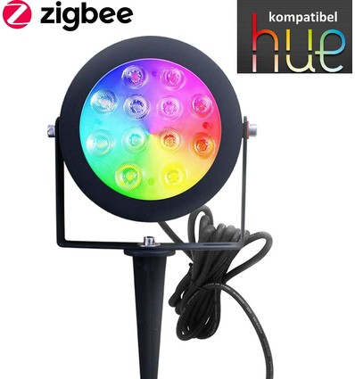 Zigbee Pro LED Have Spot 25W i RGB+CCT, 2100LM, IP65, 230V - Sort