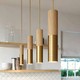 Lampefatning & roset, Designer - Træ og guld look, 2m ledning