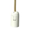Lampefatning & roset, Designer - Træ og guld look, 2m ledning