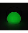 Opladelig RGB LED bordlampe Ø13cm - Hvid, inkl. fjernbetjening, IP54 udendørs