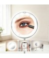 Makeup spejl med indbygget LED lys - 3xAAA, sugekop og forlænger