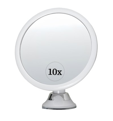 Makeup spejl med indbygget LED lys - 3xAAA, sugekop og forlænger
