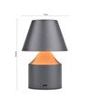 Opladelig LED bordlampe - Grå, touch dæmpbar, 3i1, IP20 indendørs