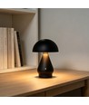 Opladelig LED bordlampe - Sort, Ø15cm, 22cm høj, touch dæmpbar, 3i1, IP20 indendørs