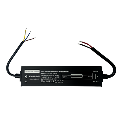 300W / 24V DC dæmpbar strømforsyning - 12,5A, IP67, Flicker free