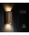 10W LED væglampe - 3-i-1 CCT, Cortenfarvet stål, IP65, op/ned lys