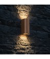 10W LED væglampe 3-i-1 - Cortenfarvet hus, IP65, op/ned lys, inkl. lyskilde