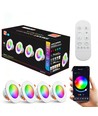 4 stk. RGB+CCT Smart Home downlight - 5W LED, Bluetooth, fjernbetjening
