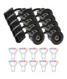 10 stk. Wifi indbygningsspot Inno88 - Inkl. Smart home GU10 pærer, sort, IP44, godkendt i isolering