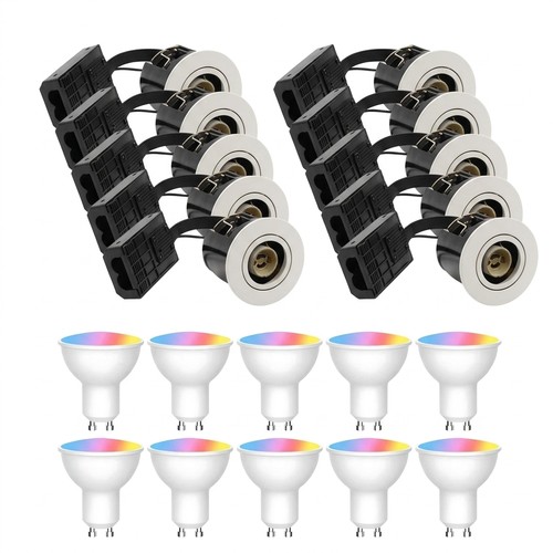 10 stk. Zigbee indbygningsspot Inno88 - Inkl. Hue kompatible GU10 pærer, hvid, IP44, godkendt i isolering
