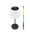 Opladelig RGBW LED bordlampe med solcelle - Hvid, Fjernbetjening