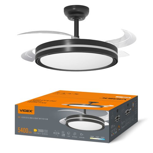 Loftslampe m. skjult blæser - RA90, CCT, 60W, sort