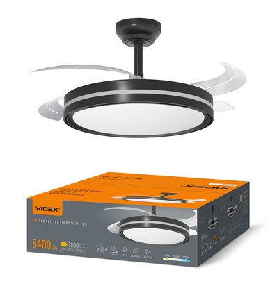 Loftslampe m. skjult blæser - RA90, CCT, 60W, sort