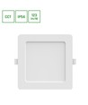 18W Dure 3 kvadratisk LED loftslampe - CCT, IP54, 17x17 cm, hvid kant, 110 grader