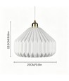 E27 pendel keramik - Hvid, 2m ledning, Ø27x23cm, IP20, uden lyskilde