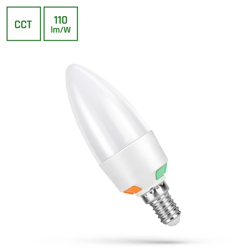 E14 6W LED kertepære - C37, CCT, 3-trin watt-justering, inkl. lyskilde