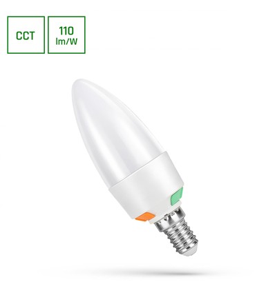 E14 6W LED kertepære - C37, CCT, 3-trin watt-justering, inkl. lyskilde