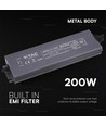 200W / 12V DC strømforsyning til LED strips - 16.6A, IP67 vandtæt