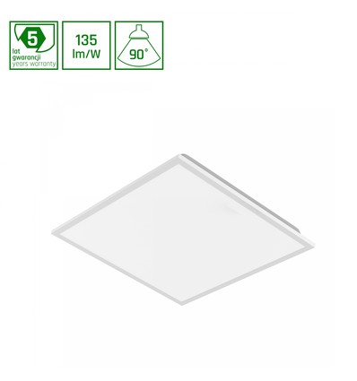 60x60 LED panel, 40W, UGR19 - DALI dæmpbar, 90°, hvid kant, neutral hvid