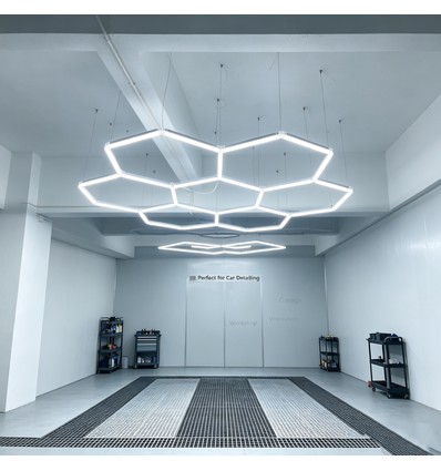 240W RA95 Hexagon LED 7 felter komplet sæt - Inkl. strømtilslutning
