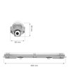 Limea T8 LED armatur - Til 1x 60cm LED rør, IP65 vandæt, gennemfortrådet
