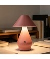 Opladelig LED bordlampe - Pink, Ø16cm, 21,5cm høj, touch dæmpbar, 3i1, IP20 indendørs