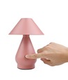 Opladelig LED bordlampe - Pink, Ø16cm, 21,5cm høj, touch dæmpbar, 3i1, IP20 indendørs