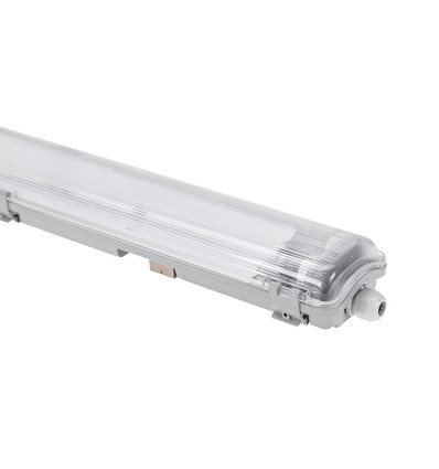 Limea T8 LED armatur - Til 2x 120cm LED rør, IP65 vandtæt, gennemfortrådet, uden rør