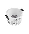 10W Ø8,5cm indbygningsspot Dæmpbar RA99 - IP54, Hul: Ø7,5 cm, Mål: Ø8,5 cm, Hvid kant