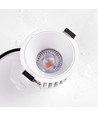 10W Ø8,5cm indbygningsspot Dæmpbar RA99 - IP54, Hul: Ø7,5 cm, Mål: Ø8,5 cm, Hvid kant