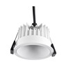 10W Ø8,5cm indbygningsspot Dæmpbar RA99 - IP54, Hul: Ø7,5 cm, Mål: Ø8,5 cm, Hvid kant