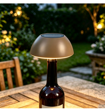 Opladelig LED flaskelampe - Kaffefarvet, CCT, touch dæmpbar, IP54 udendørs