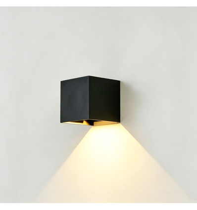 3W CUBIC PRO væglampe - IP65, sort, sløjfbar, justerbar, firkantet, udendørs, inkl. lyskilde