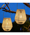 Solar Rattan Lanterne – Boheme Havelampe med Automatisk Tænd/Sluk, IP44