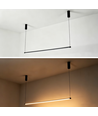 Sort spisebordslampe 126cm - 18W, inkl. wireophæng
