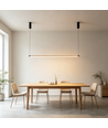 126cm dæmpbar spisebordslampe - Sort, 18W LED, inkl. wireophæng