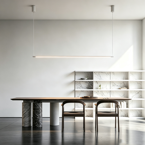 126cm dæmpbar spisebordslampe - Hvid, 18W LED, inkl. wireophæng