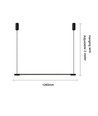 126cm dæmpbar spisebordslampe - Sort, 18W LED, inkl. wireophæng