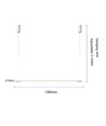 126cm dæmpbar spisebordslampe - Hvid, 18W LED, inkl. wireophæng
