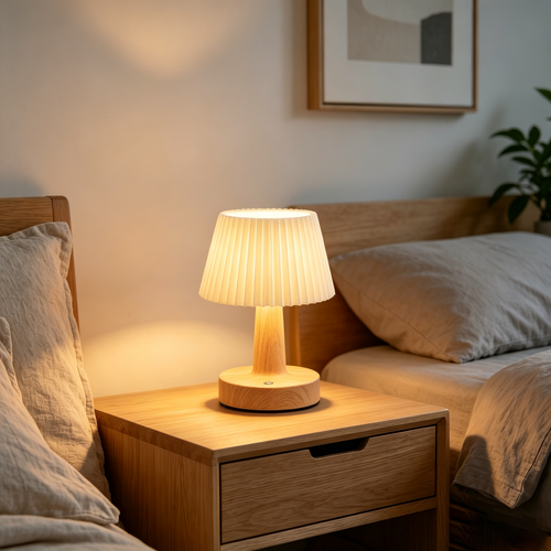 Opladelig LED bordlampe - Stof, touch dæmpbar, CCT, IP20