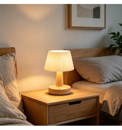 Opladelig LED bordlampe - Stof, touch dæmpbar, CCT, IP20