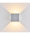 6W CUBIC PRO væglampe - IP65, sølvgrå, sløjfbar, justerbar, firkantet, op/ned, inde / ude, inkl. lyskilde
